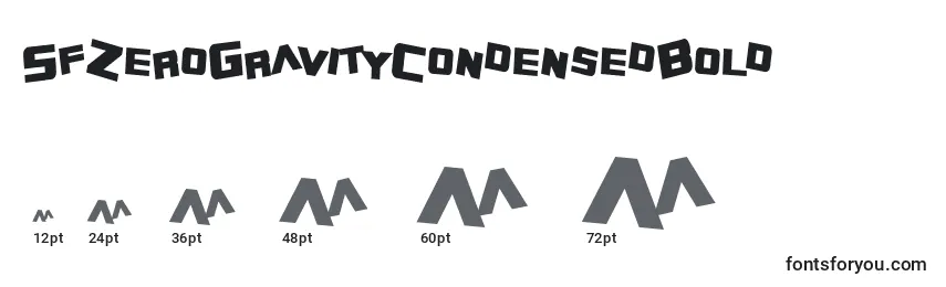 SfZeroGravityCondensedBold Font Sizes