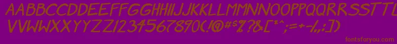 MangaSpeak2StockyBold Font – Brown Fonts on Purple Background