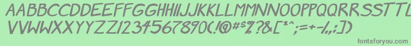 MangaSpeak2StockyBold-Schriftart – Graue Schriften auf grünem Hintergrund