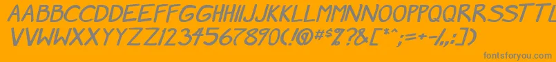 MangaSpeak2StockyBold Font – Gray Fonts on Orange Background