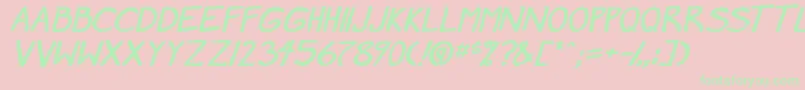 MangaSpeak2StockyBold Font – Green Fonts on Pink Background