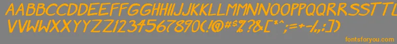 MangaSpeak2StockyBold Font – Orange Fonts on Gray Background