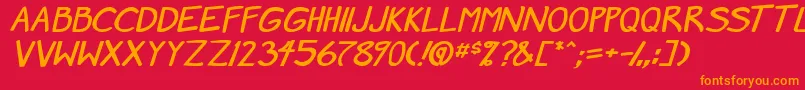 MangaSpeak2StockyBold Font – Orange Fonts on Red Background