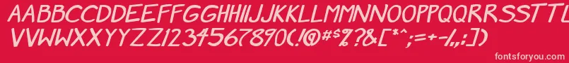 MangaSpeak2StockyBold Font – Pink Fonts on Red Background