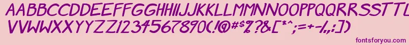 MangaSpeak2StockyBold Font – Purple Fonts on Pink Background