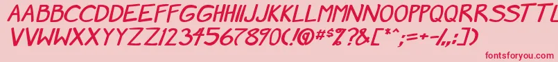MangaSpeak2StockyBold Font – Red Fonts on Pink Background