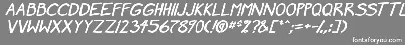 フォントMangaSpeak2StockyBold – 灰色の背景に白い文字
