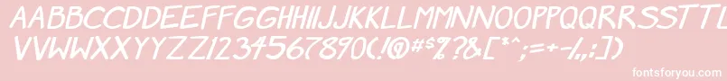 MangaSpeak2StockyBold Font – White Fonts on Pink Background