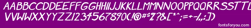 MangaSpeak2StockyBold Font – White Fonts on Purple Background