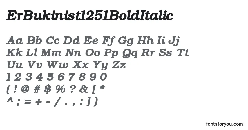 Czcionka ErBukinist1251BoldItalic – alfabet, cyfry, specjalne znaki