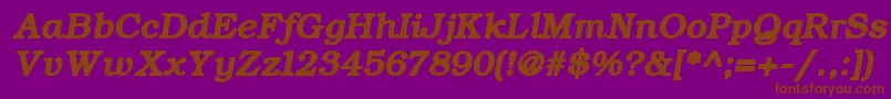 フォントErBukinist1251BoldItalic – 紫色の背景に茶色のフォント