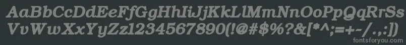 ErBukinist1251BoldItalic-fontti – harmaat kirjasimet mustalla taustalla
