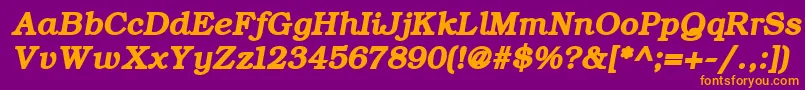 ErBukinist1251BoldItalic Font – Orange Fonts on Purple Background