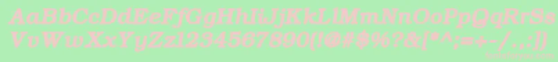 Шрифт ErBukinist1251BoldItalic – розовые шрифты на зелёном фоне