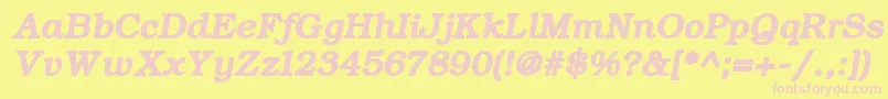 ErBukinist1251BoldItalic Font – Pink Fonts on Yellow Background