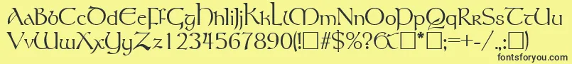 RosslaireRegular Font – Black Fonts on Yellow Background