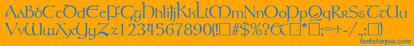 RosslaireRegular Font – Blue Fonts on Orange Background