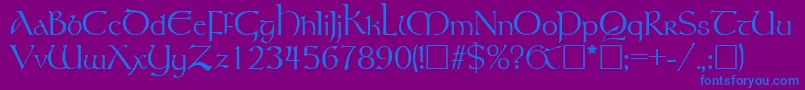 RosslaireRegular-fontti – siniset fontit violetilla taustalla