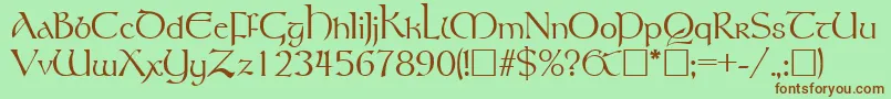 RosslaireRegular Font – Brown Fonts on Green Background