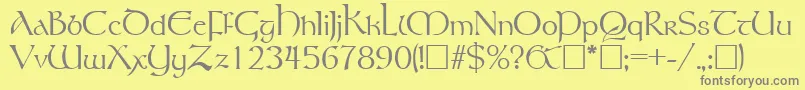 フォントRosslaireRegular – 黄色の背景に灰色の文字