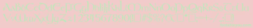 RosslaireRegular Font – Green Fonts on Pink Background