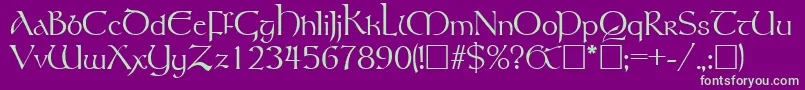 RosslaireRegular Font – Green Fonts on Purple Background