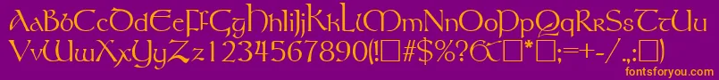 RosslaireRegular Font – Orange Fonts on Purple Background