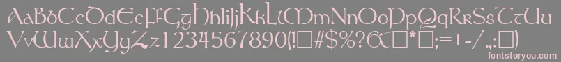 RosslaireRegular-fontti – vaaleanpunaiset fontit harmaalla taustalla