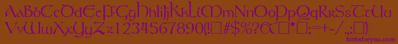 RosslaireRegular-Schriftart – Violette Schriften auf braunem Hintergrund