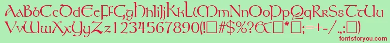 RosslaireRegular-Schriftart – Rote Schriften auf grünem Hintergrund