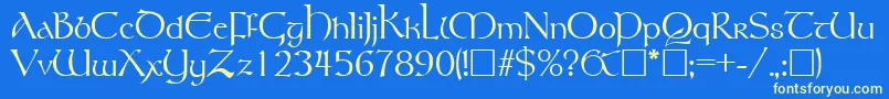 RosslaireRegular Font – Yellow Fonts on Blue Background