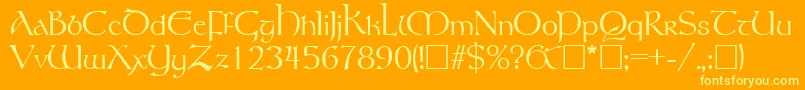 フォントRosslaireRegular – オレンジの背景に黄色の文字