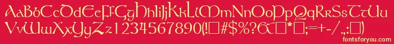 RosslaireRegular-fontti – keltaiset fontit punaisella taustalla