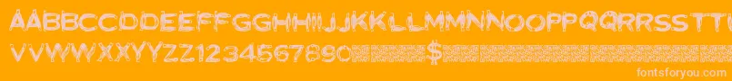 Biology Font – Pink Fonts on Orange Background