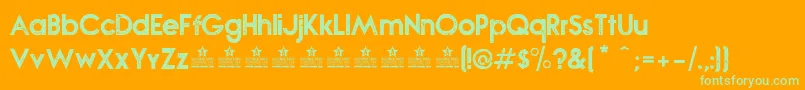 NovaStampPersonalUse Font – Green Fonts on Orange Background