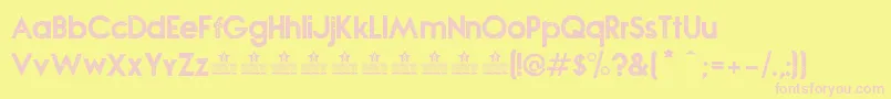 Шрифт NovaStampPersonalUse – розовые шрифты на жёлтом фоне