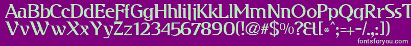 Kabog ffy Font – Green Fonts on Purple Background