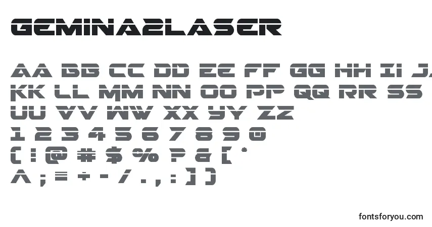 Fuente Gemina2laser - alfabeto, números, caracteres especiales