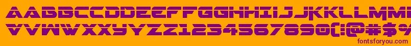 Gemina2laser-fontti – violetit fontit oranssilla taustalla