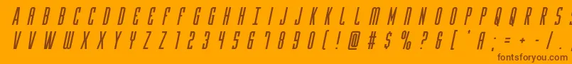 Yfilestitleital Font – Brown Fonts on Orange Background