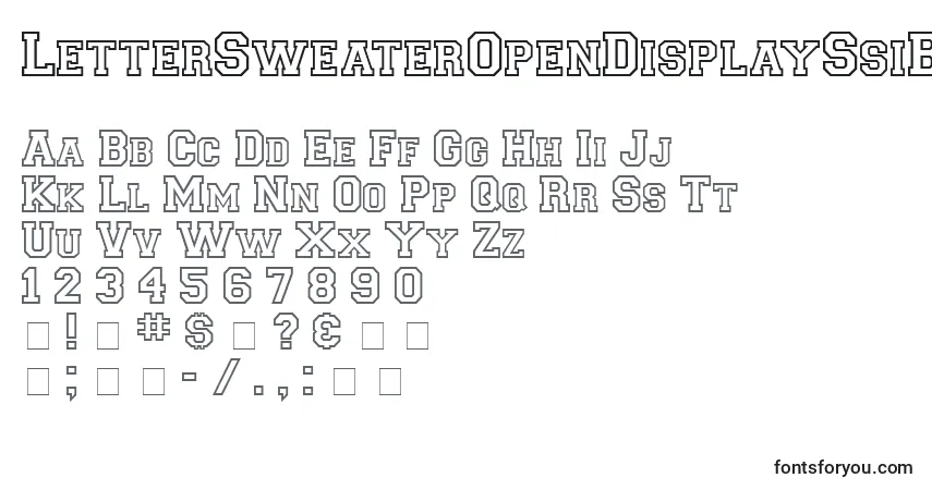 A fonte LetterSweaterOpenDisplaySsiBold – alfabeto, números, caracteres especiais