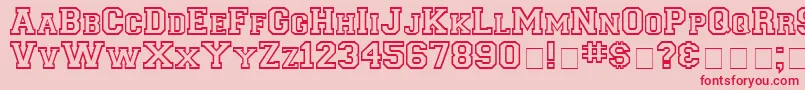 フォントLetterSweaterOpenDisplaySsiBold – ピンクの背景に赤い文字
