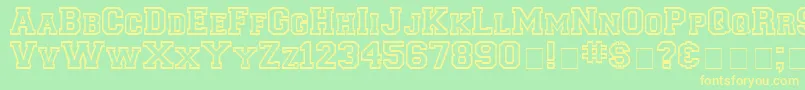 LetterSweaterOpenDisplaySsiBold Font – Yellow Fonts on Green Background