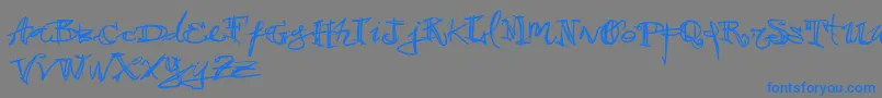 Vtks38-Schriftart – Blaue Schriften auf grauem Hintergrund