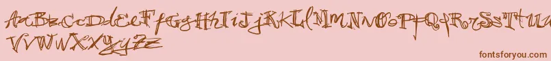 Vtks38-Schriftart – Braune Schriften auf rosa Hintergrund