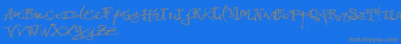 Vtks38-Schriftart – Graue Schriften auf blauem Hintergrund