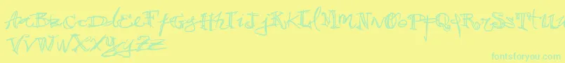 Vtks38 Font – Green Fonts on Yellow Background