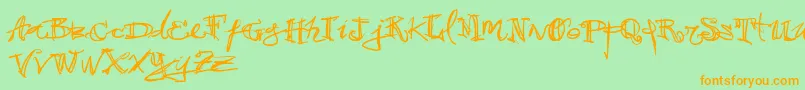 Vtks38 Font – Orange Fonts on Green Background