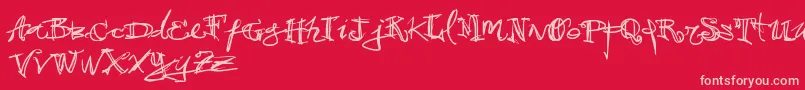 Vtks38 Font – Pink Fonts on Red Background