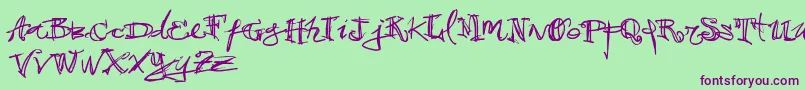 Vtks38 Font – Purple Fonts on Green Background